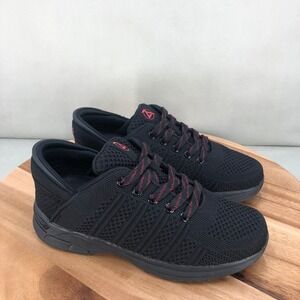 Zeba Womens Hands-Free Black Sneakers Black Slip On Walking Shoes Size 8.5 Wide